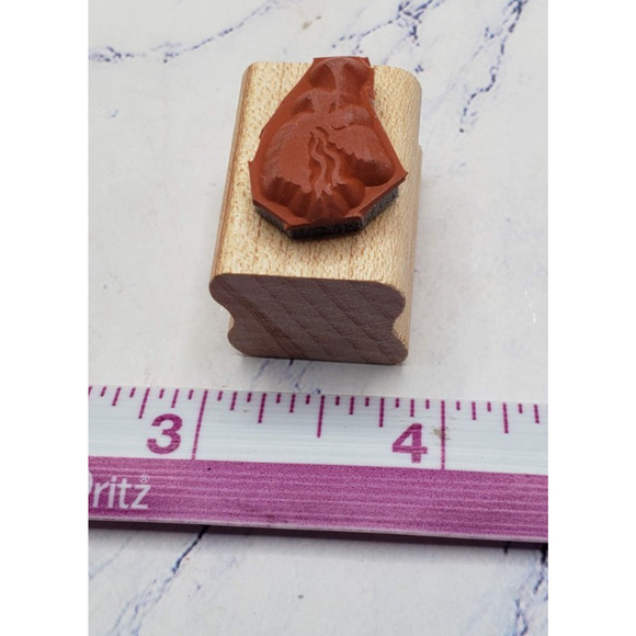 Stampin Up Small Trumpeting Angel 1x1 Inch Wood Mounted Rubber Border Stamp - Picture 7 of 7